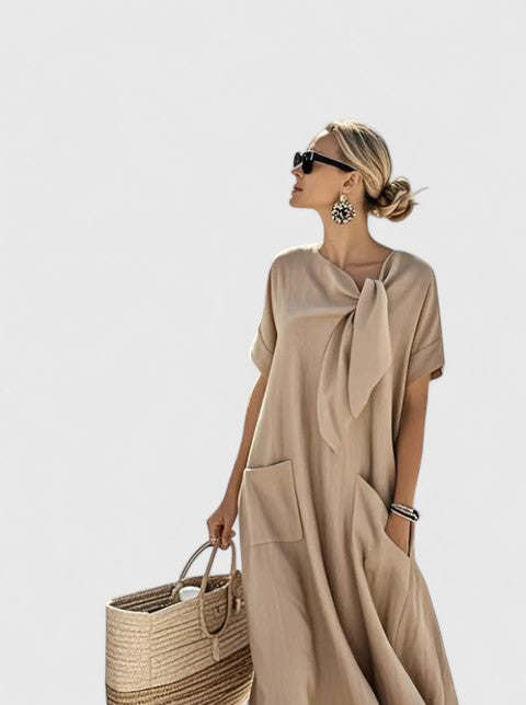 Mélusine – Robe maxi élégante d’été avec poches femme