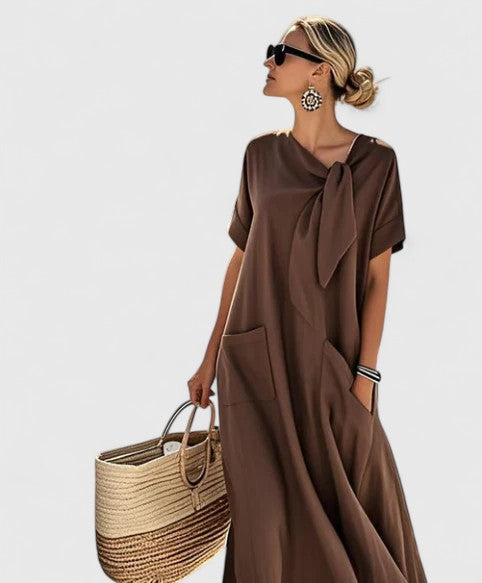Mélusine – Robe maxi élégante d’été avec poches femme