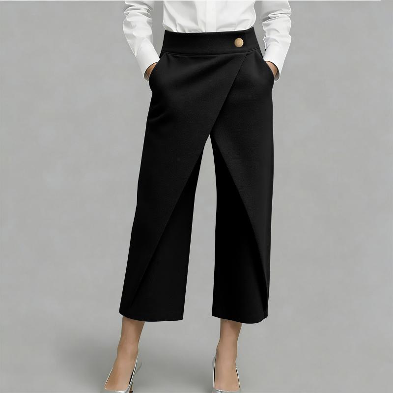Pantalon jupe femme taille haute effet portefeuille 2