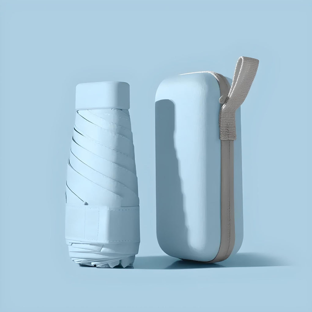 Parapluie pliant compact anti-vent avec étui déperlant et armature en acier inoxydable 3