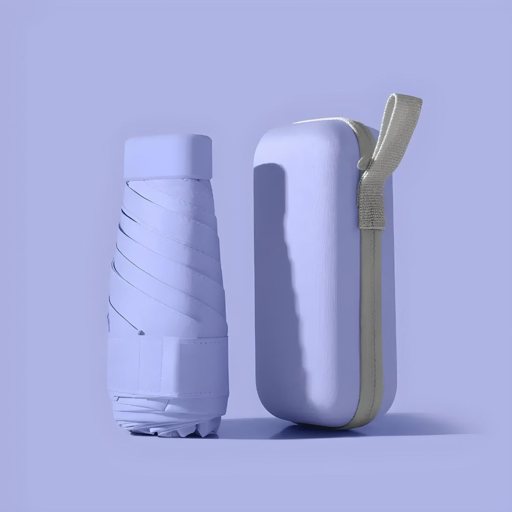 Parapluie pliant compact anti-vent avec étui déperlant et armature en acier inoxydable 6