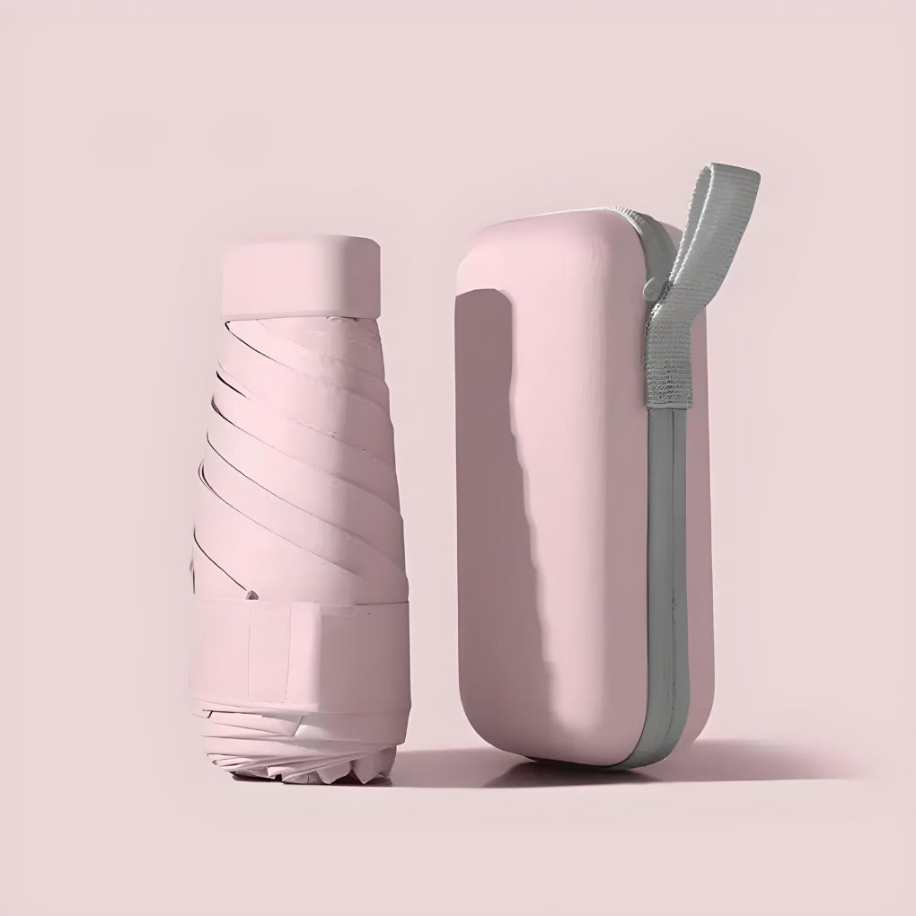Parapluie pliant compact anti-vent avec étui déperlant et armature en acier inoxydable 9