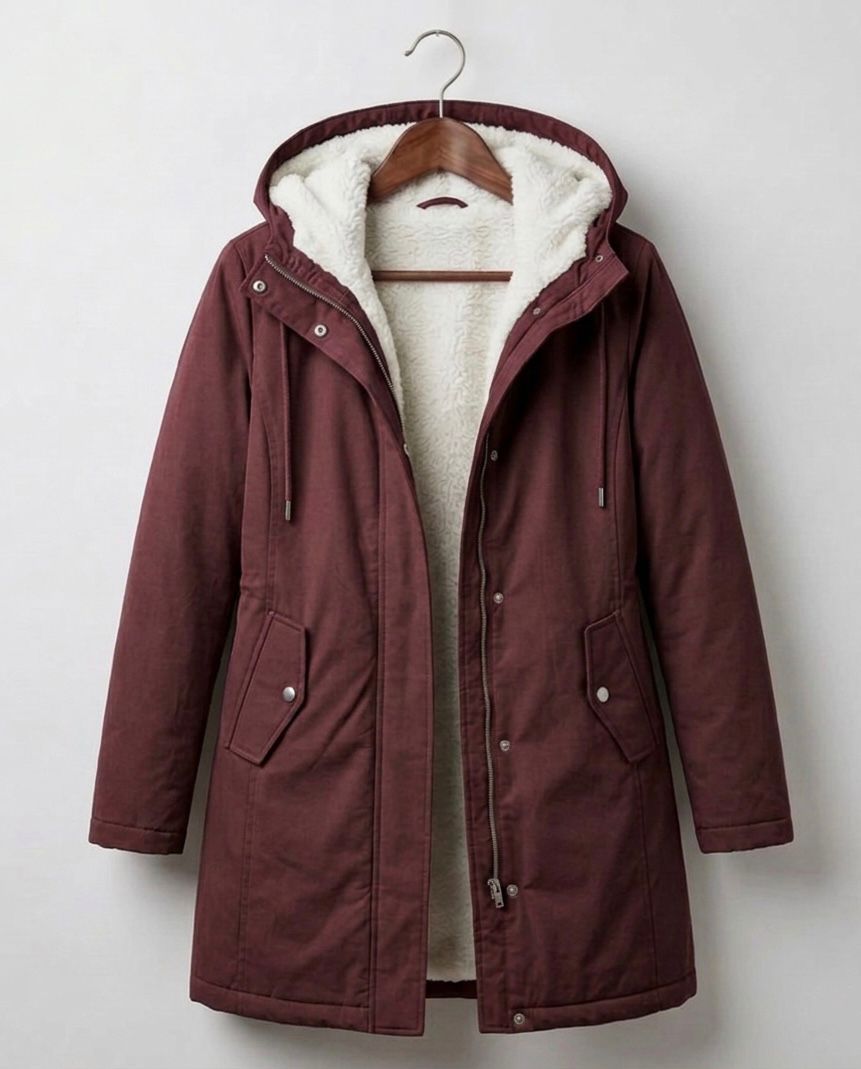 Parka femme à capuche doublée polaire mi-longue 3