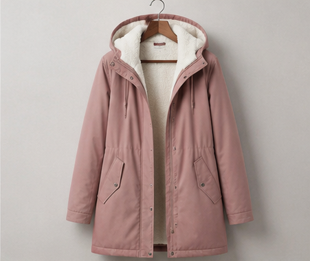 Parka femme à capuche doublée polaire mi-longue 7