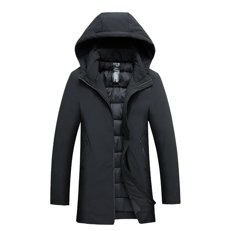 Parka homme à capuche matelassée zippée pour l'hiver 1