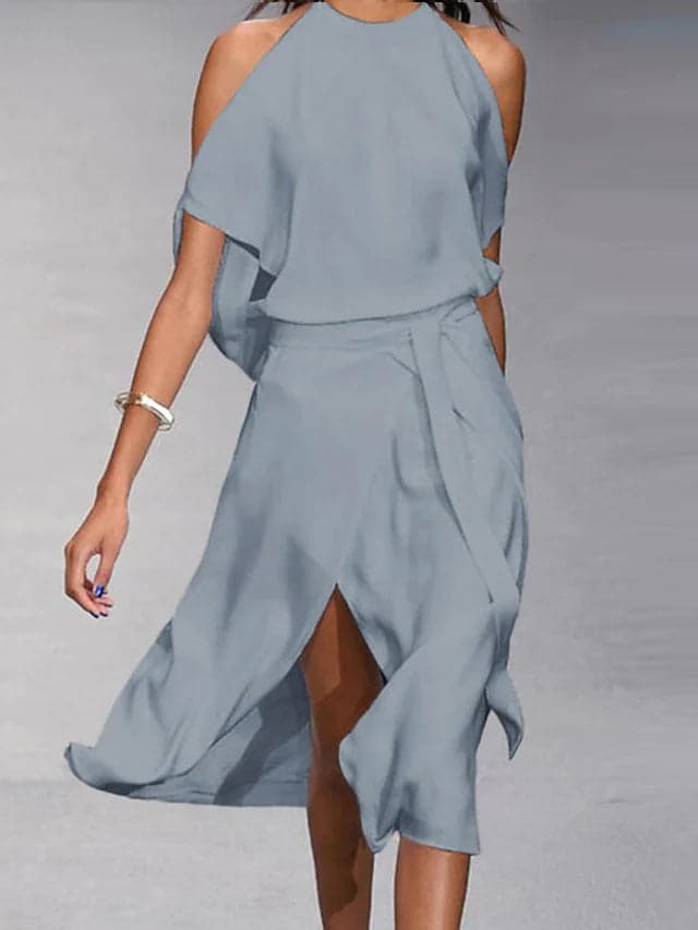 Philippine – Robe midi d'été à épaules dénudées et coupe fluide femme