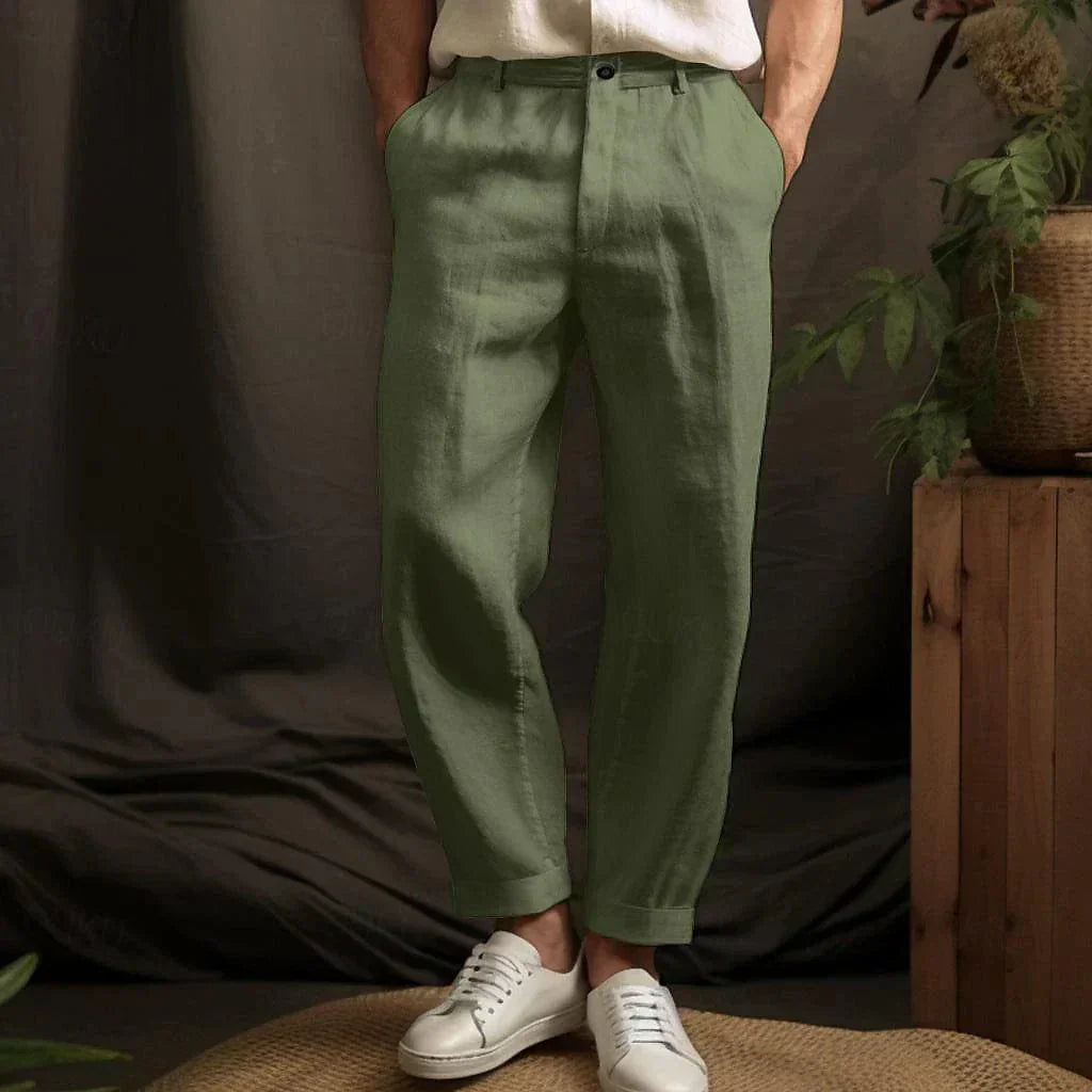 Pantalon en lin pour homme léger et décontracté pour un confort naturel en été