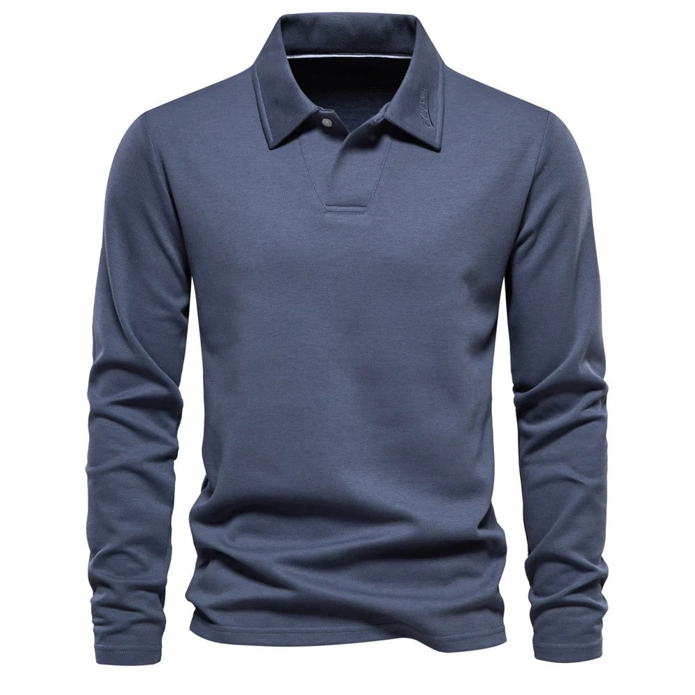 Polo manches longues homme à coupe régulière et col polo classique 3