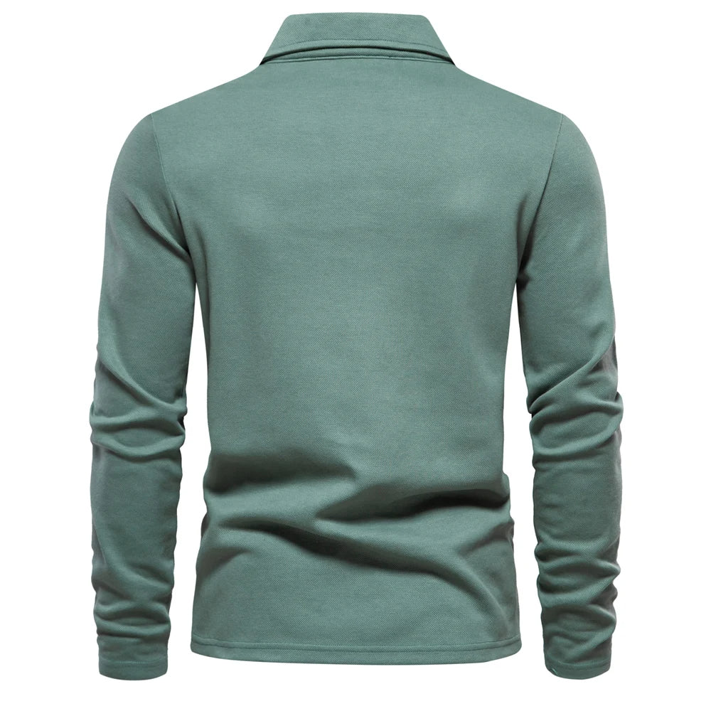 Polo manches longues homme à coupe régulière et col polo classique 6