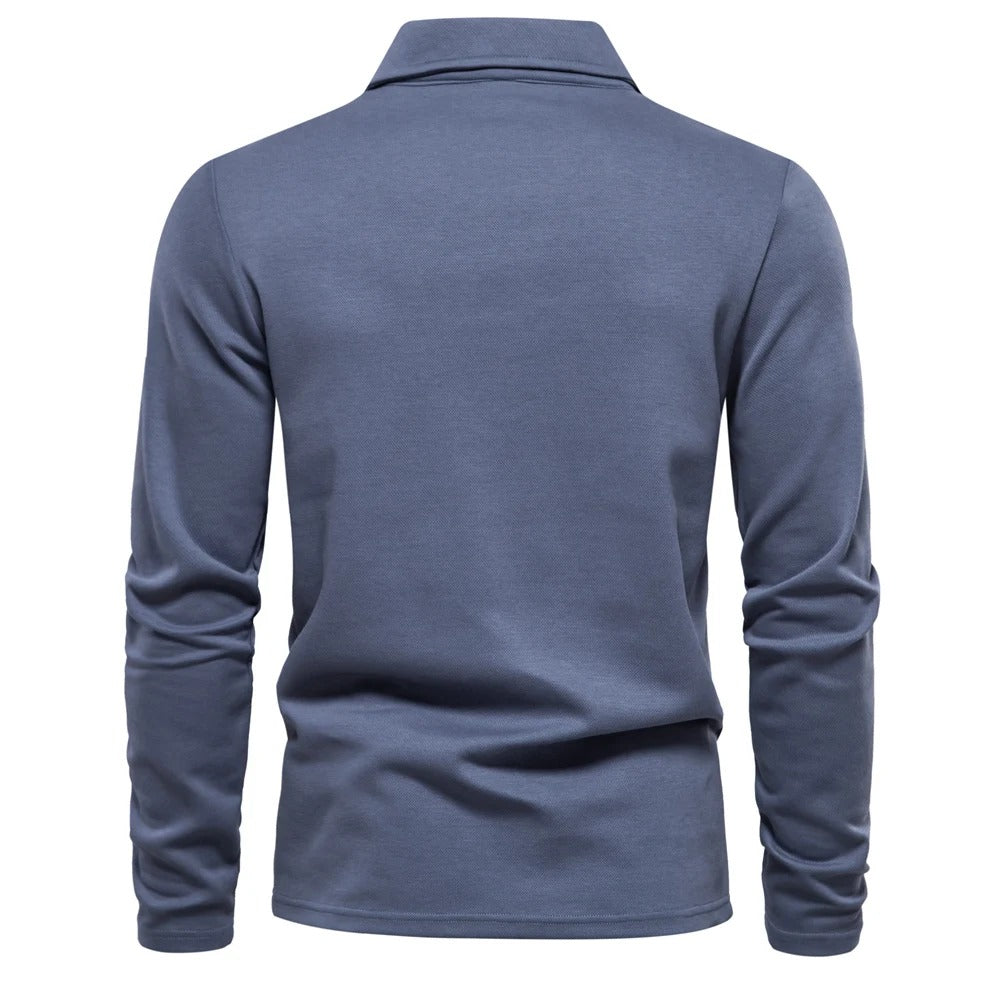 Polo manches longues homme à coupe régulière et col polo classique 7