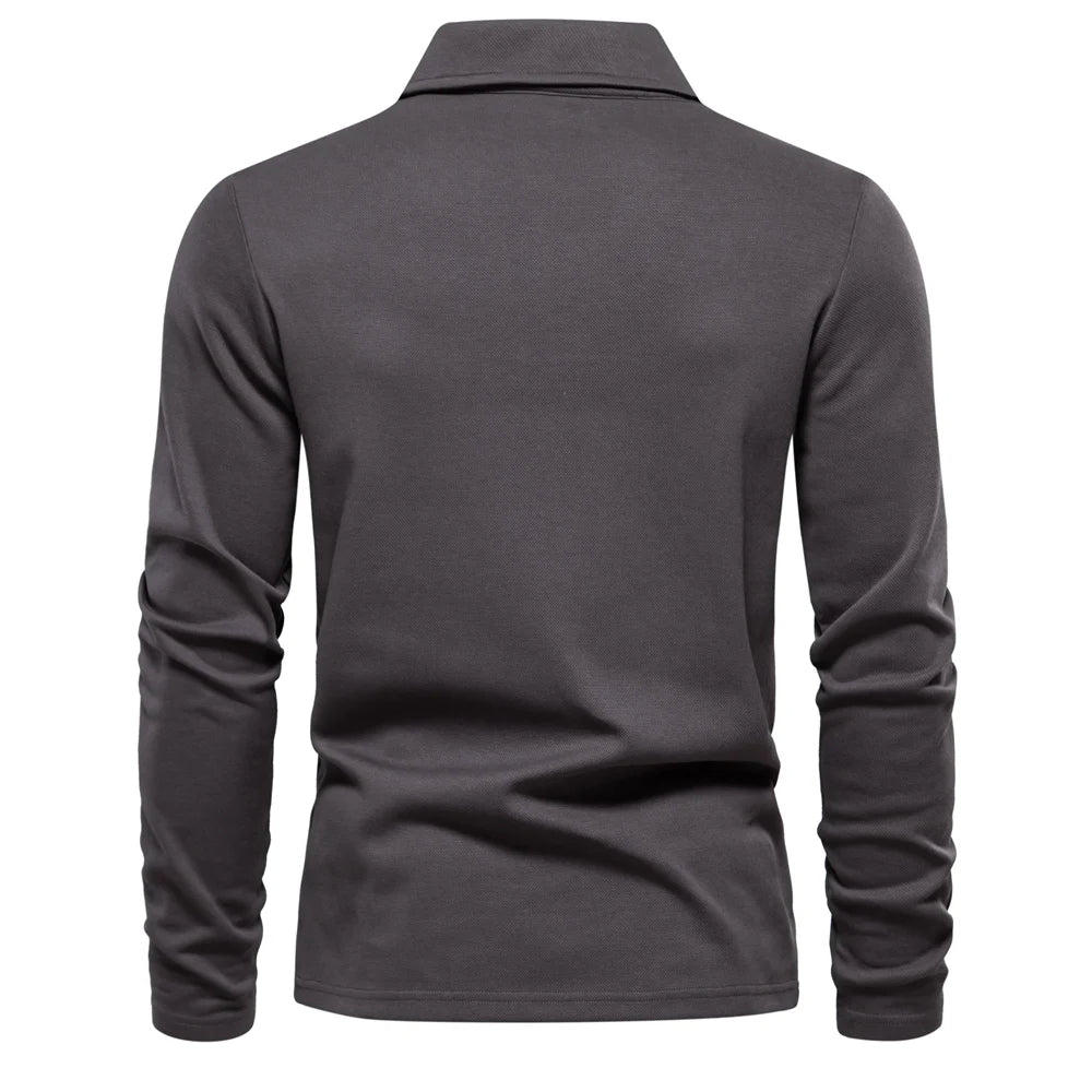 Polo manches longues homme à coupe régulière et col polo classique 8