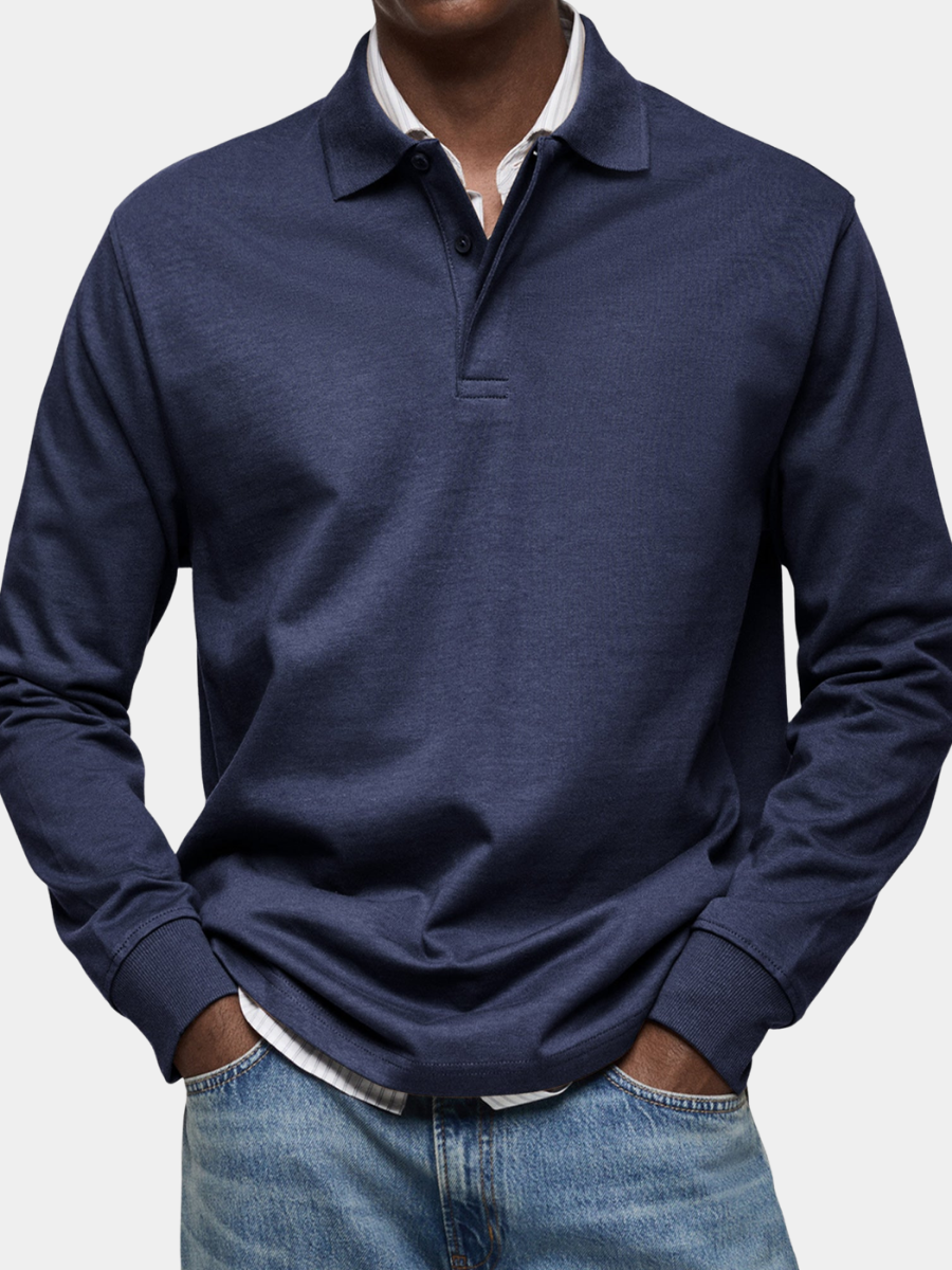Polo manches longues homme chic à coupe flatteuse et lignes épurées 11