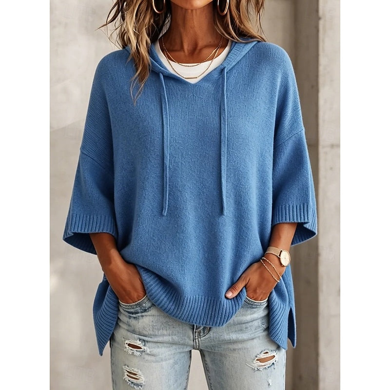Pull à capuche femme oversize à cordon de serrage 1