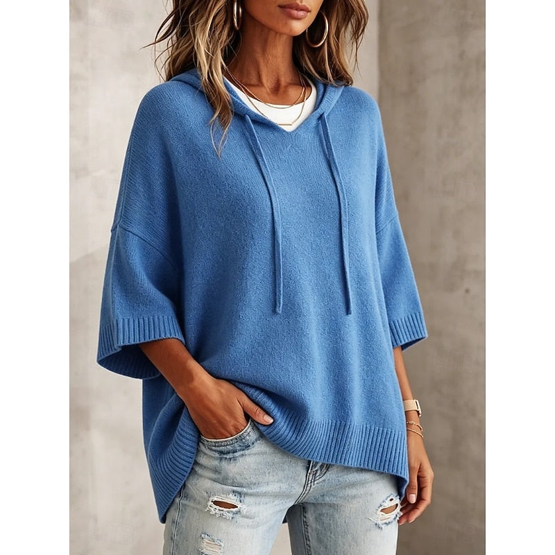 Pull à capuche femme oversize à cordon de serrage 10