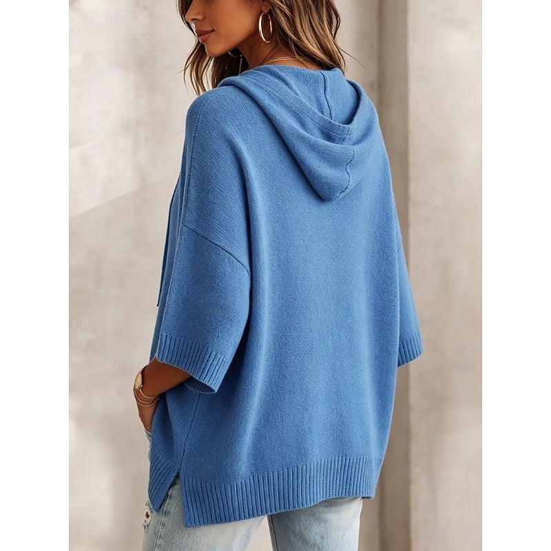 Pull à capuche femme oversize à cordon de serrage 11