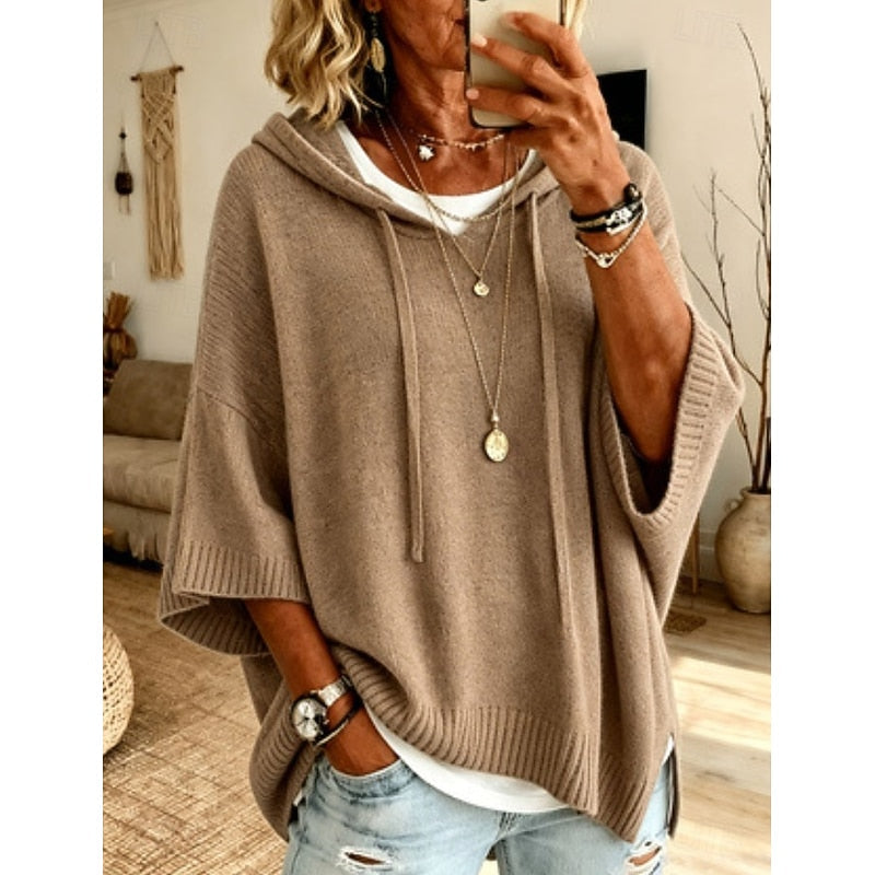 Pull à capuche femme oversize à cordon de serrage 4
