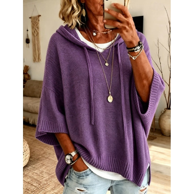 Pull à capuche femme oversize à cordon de serrage 5