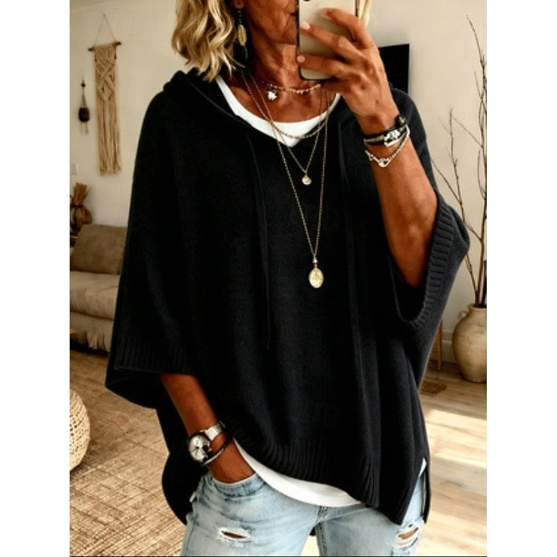 Pull à capuche femme oversize à cordon de serrage 6