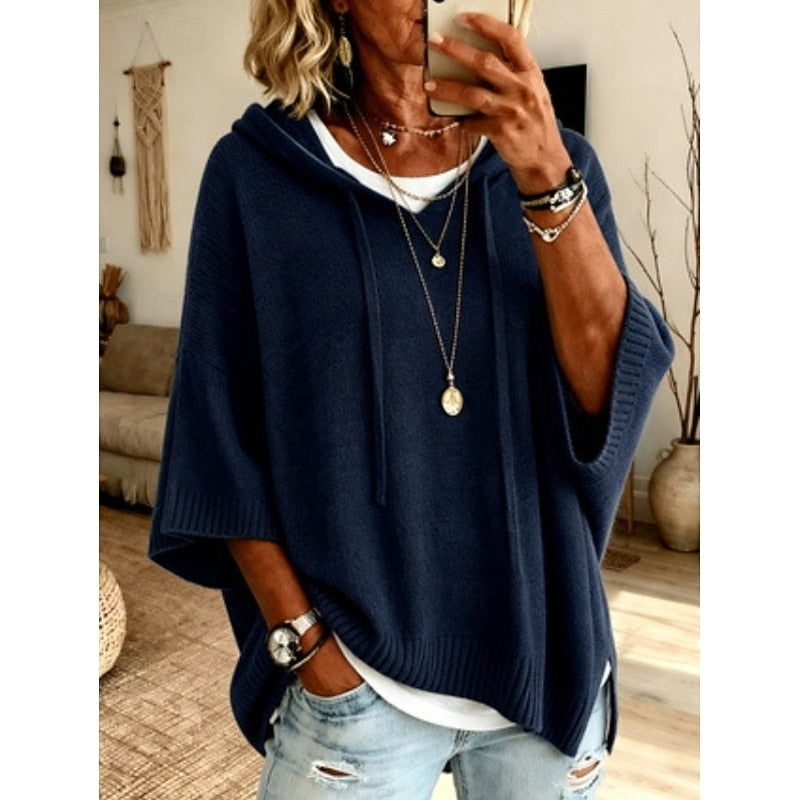 Pull à capuche femme oversize à cordon de serrage 8