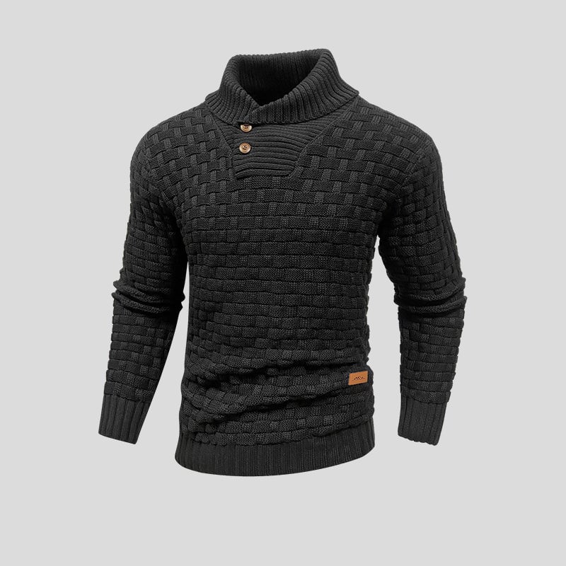 Pull col montant homme en maille de coton 1