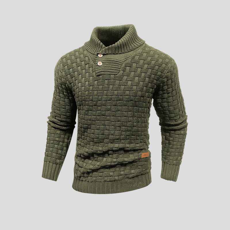 Pull col montant homme en maille de coton 2