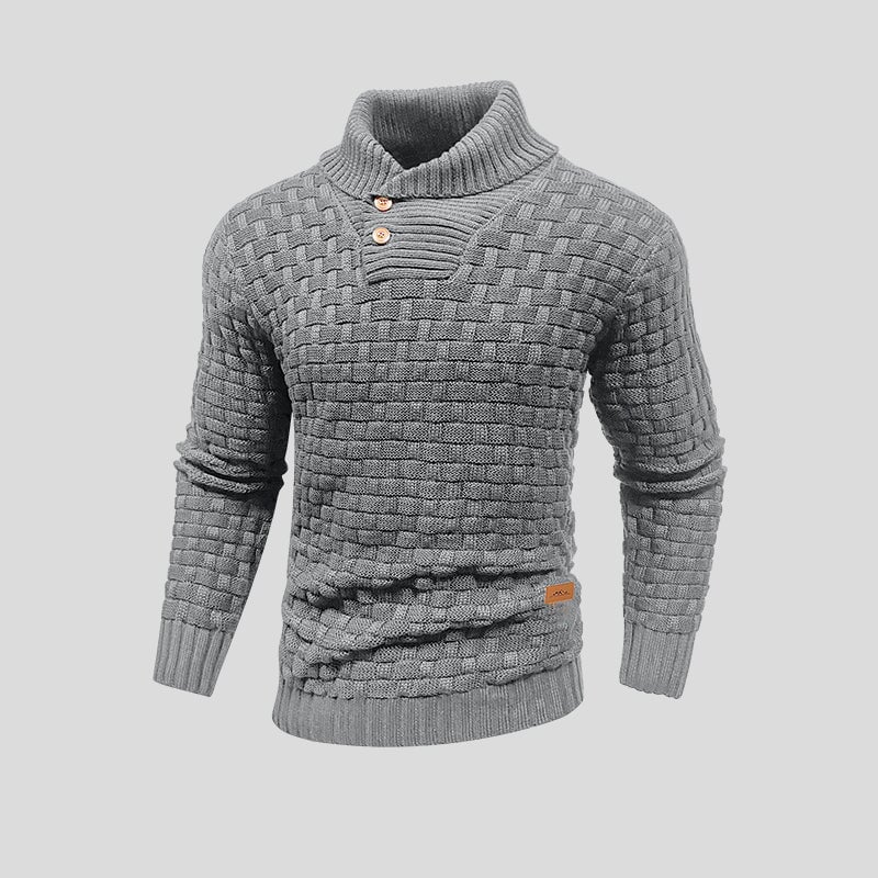Pull col montant homme en maille de coton 3