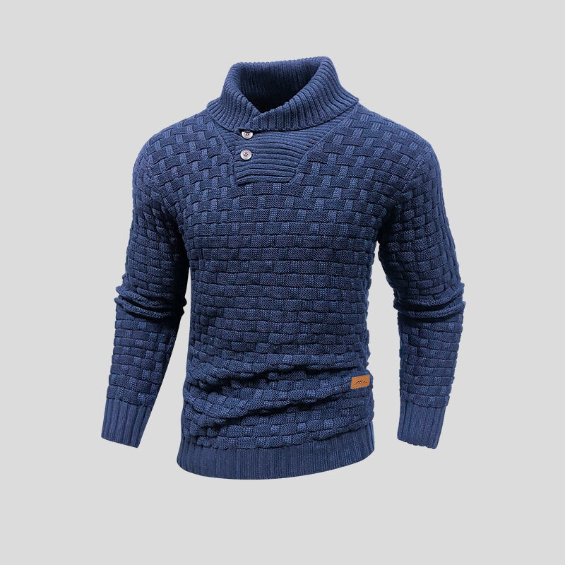 Pull col montant homme en maille de coton 4