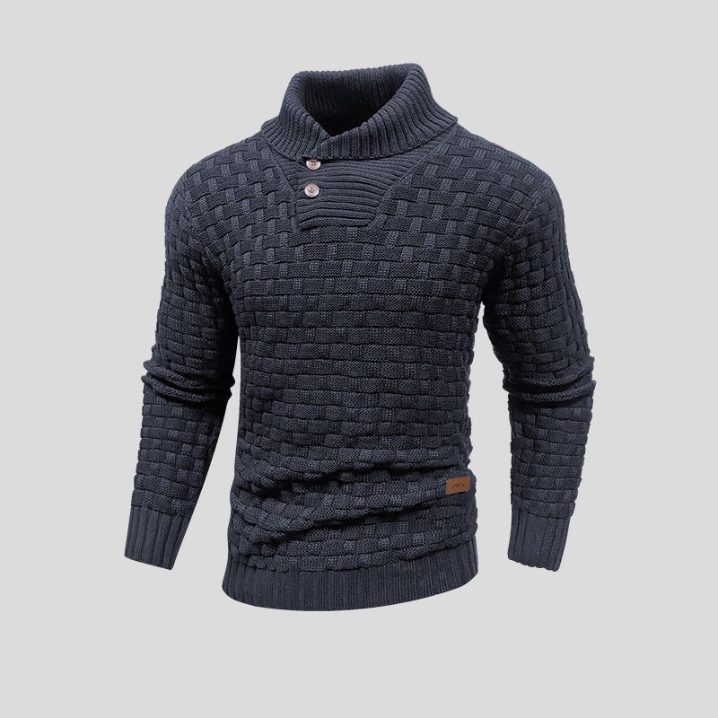 Pull col montant homme en maille de coton 7