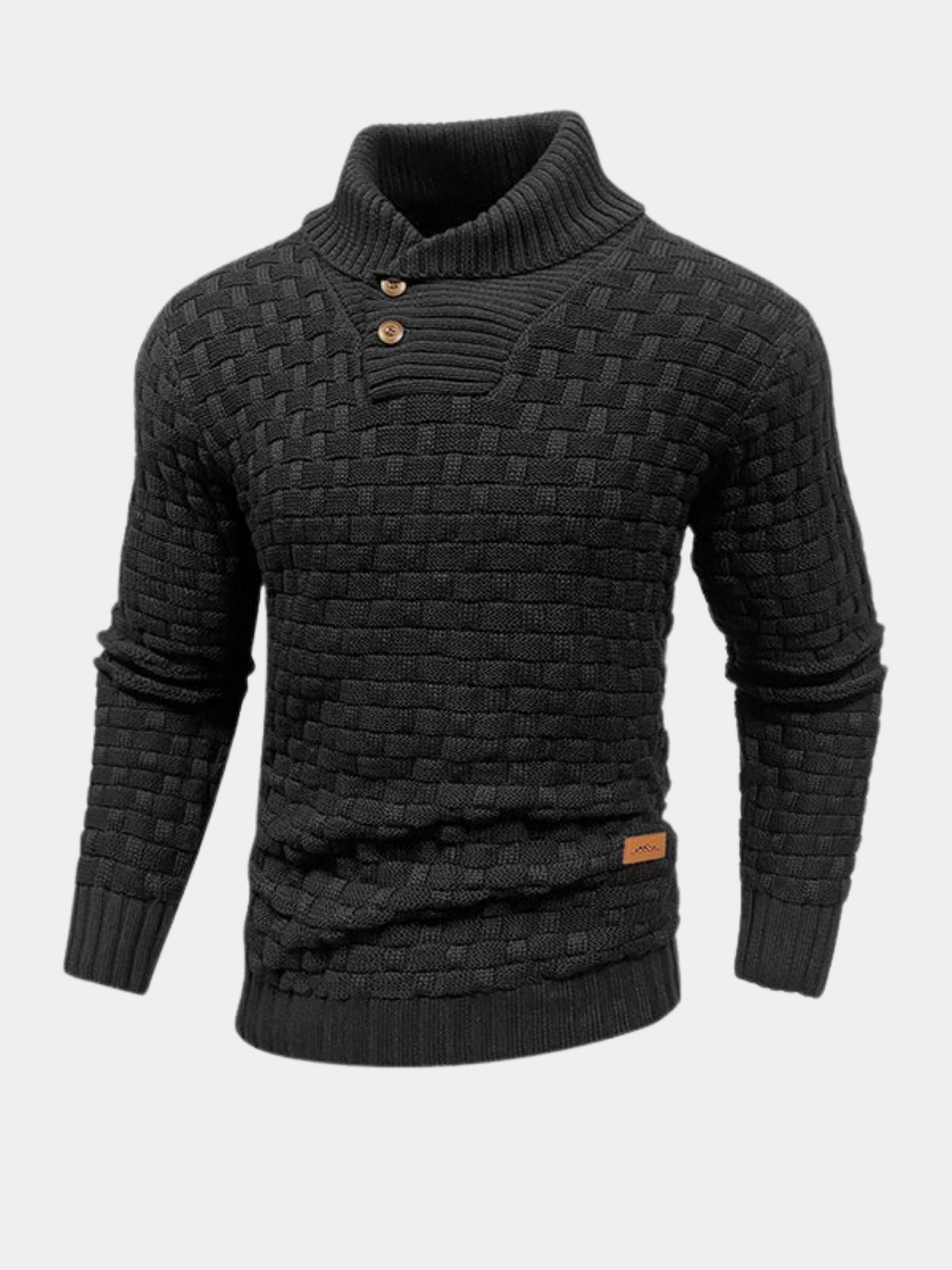 Pull col montant homme en maille de coton 8