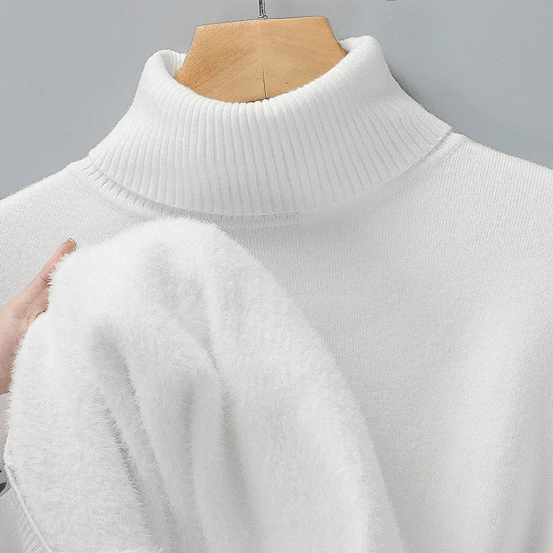 Pull col roulé homme à encolure côtelée structurée et coupe ajustée 10