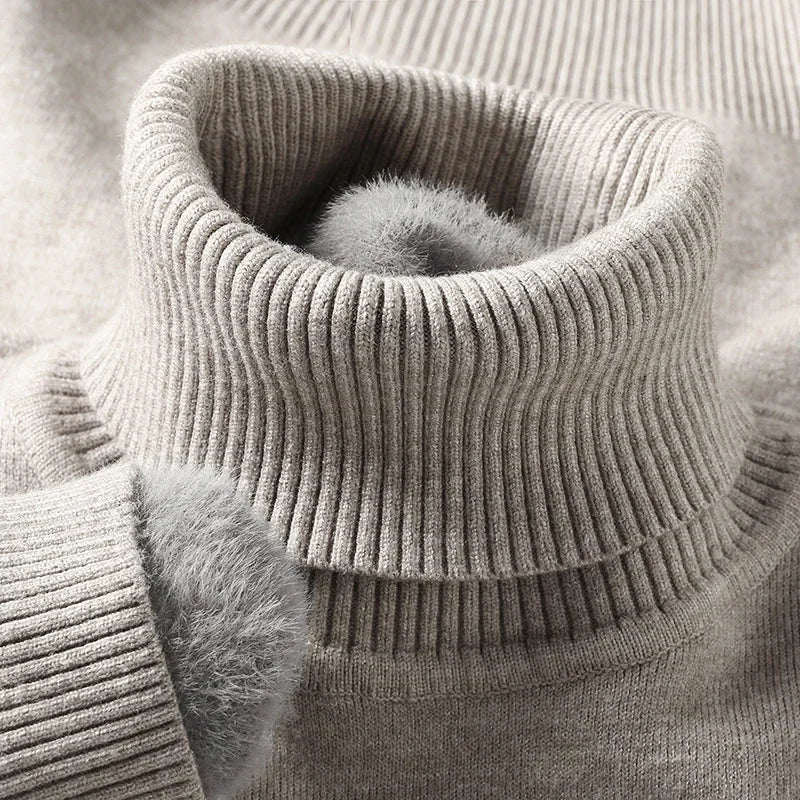 Pull col roulé homme à encolure côtelée structurée et coupe ajustée 11