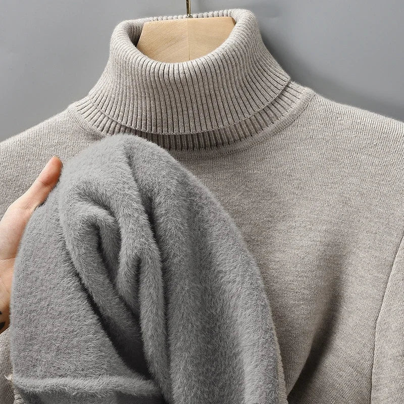 Pull col roulé homme à encolure côtelée structurée et coupe ajustée 12