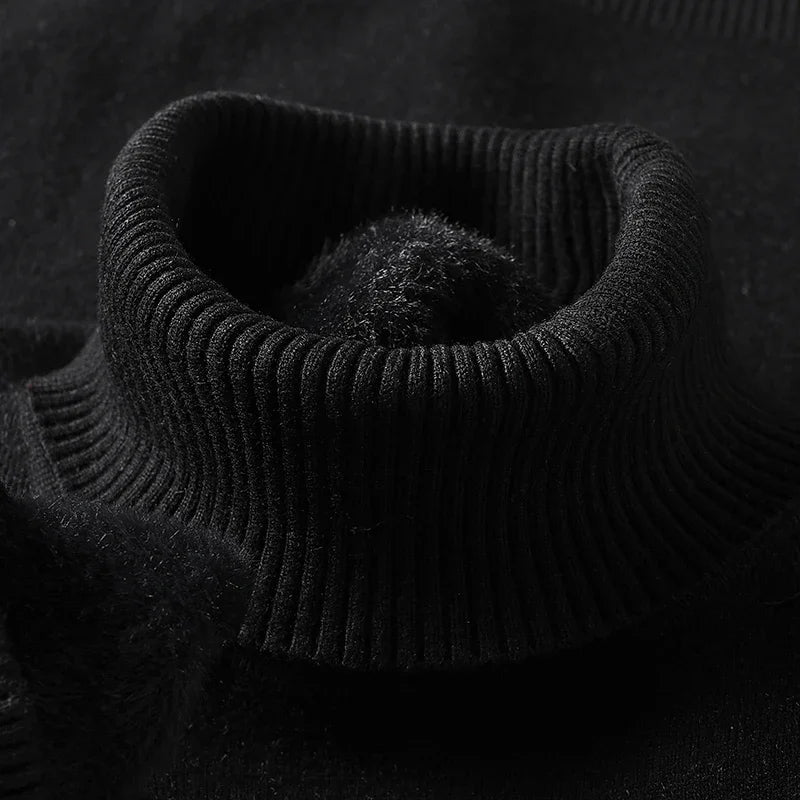Pull col roulé homme à encolure côtelée structurée et coupe ajustée 14