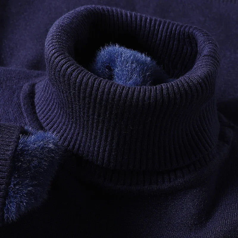 Pull col roulé homme à encolure côtelée structurée et coupe ajustée 15