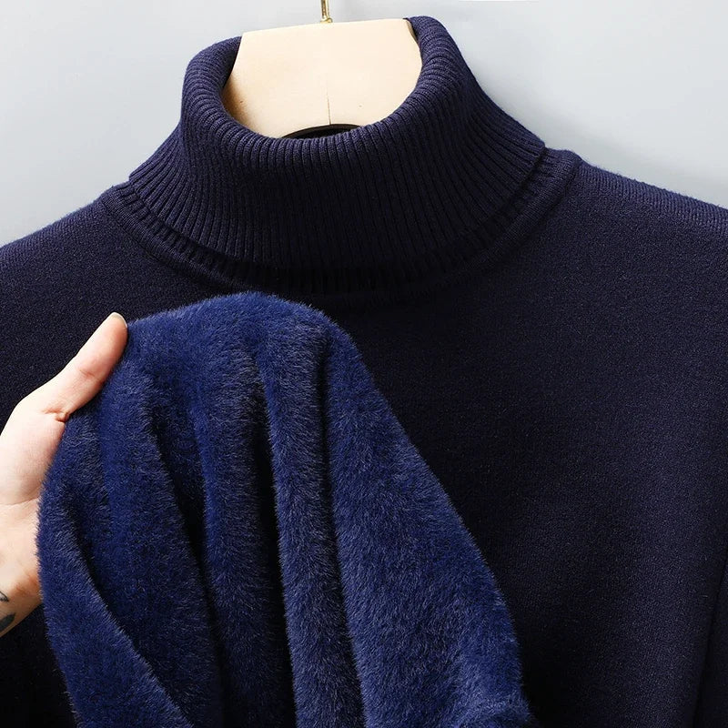 Pull col roulé homme à encolure côtelée structurée et coupe ajustée 16
