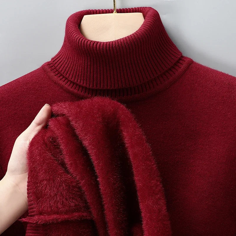 Pull col roulé homme à encolure côtelée structurée et coupe ajustée 17