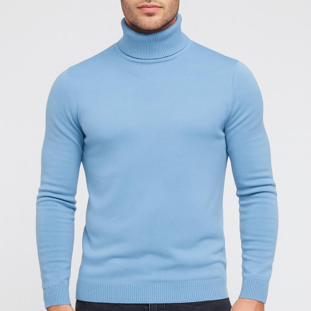 Pull col roulé homme en coton léger, fin et respirant 3