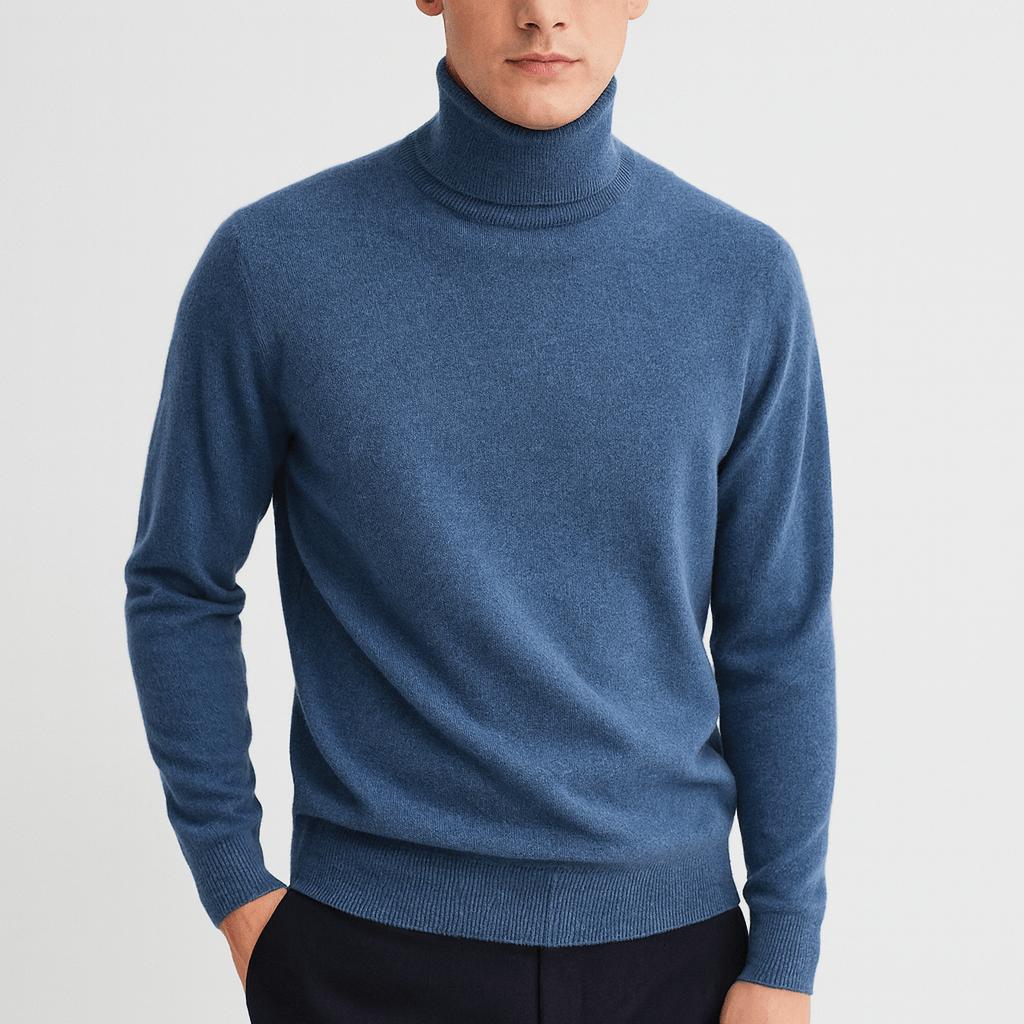 Pull col roulé homme en laine douce et chaude à coupe classique 1