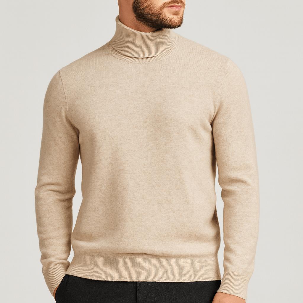 Pull col roulé homme en laine douce et chaude à coupe classique 5
