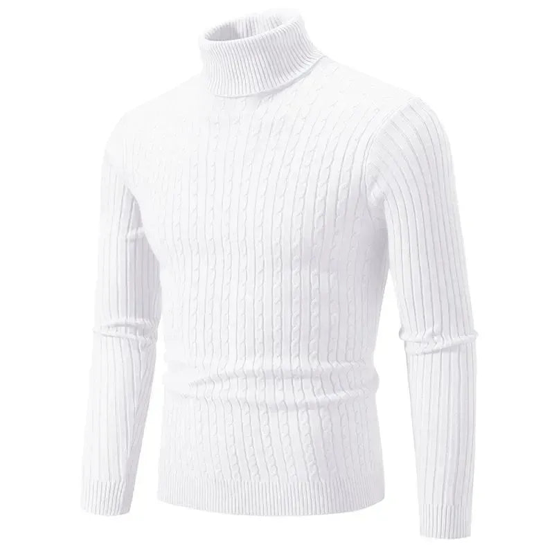 Pull col roulé homme en laine légère et douce, coupe classique ajustée 6