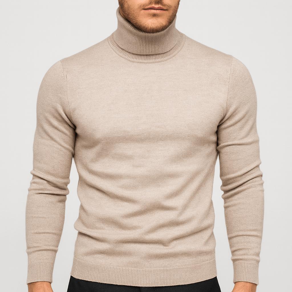Pull col roulé homme en laine mérinos à coupe ajustée, doux et léger 1