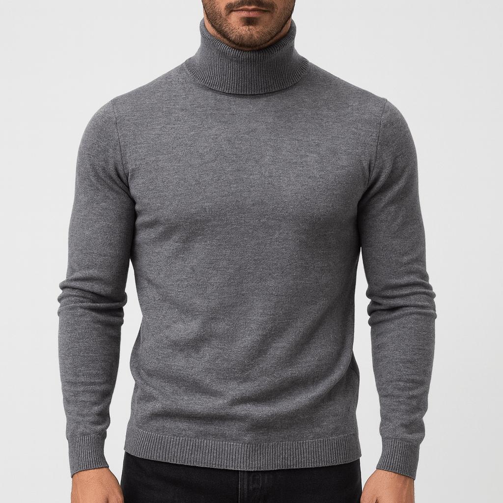 Pull col roulé homme en laine mérinos à coupe ajustée, doux et léger 3