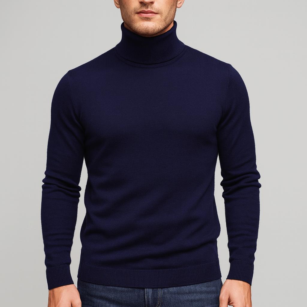 Pull col roulé homme en laine mérinos à coupe ajustée, doux et léger 5