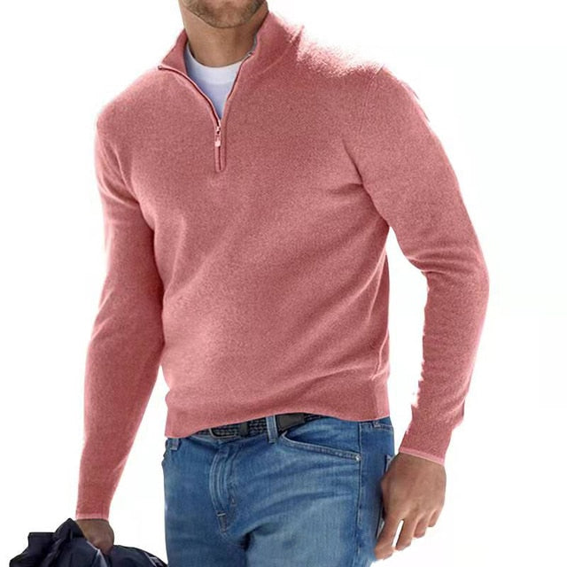 Pull col V homme zippé à maille aspect mérinos, coupe regular 5