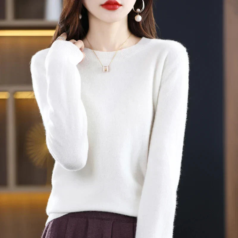 Pull en laine chaud pour femme coupe classique 12