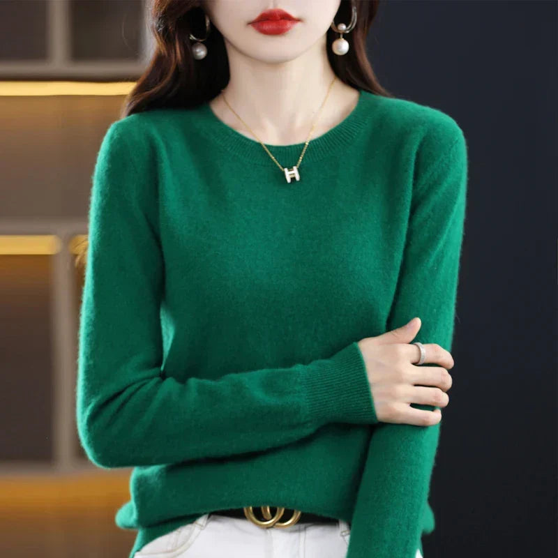 Pull en laine chaud pour femme coupe classique 13