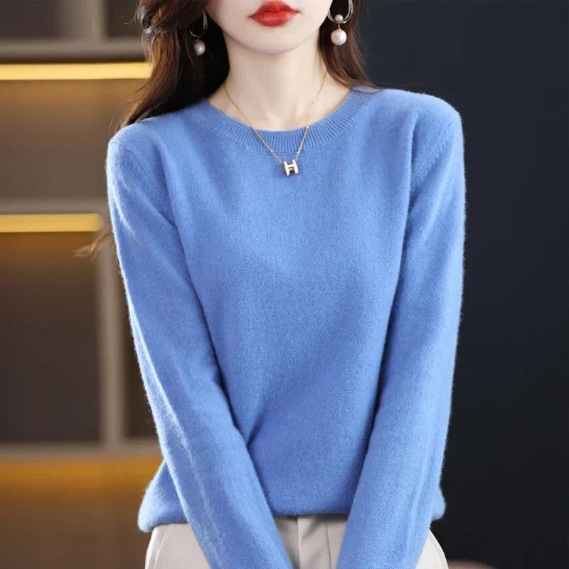 Pull en laine chaud pour femme coupe classique 16