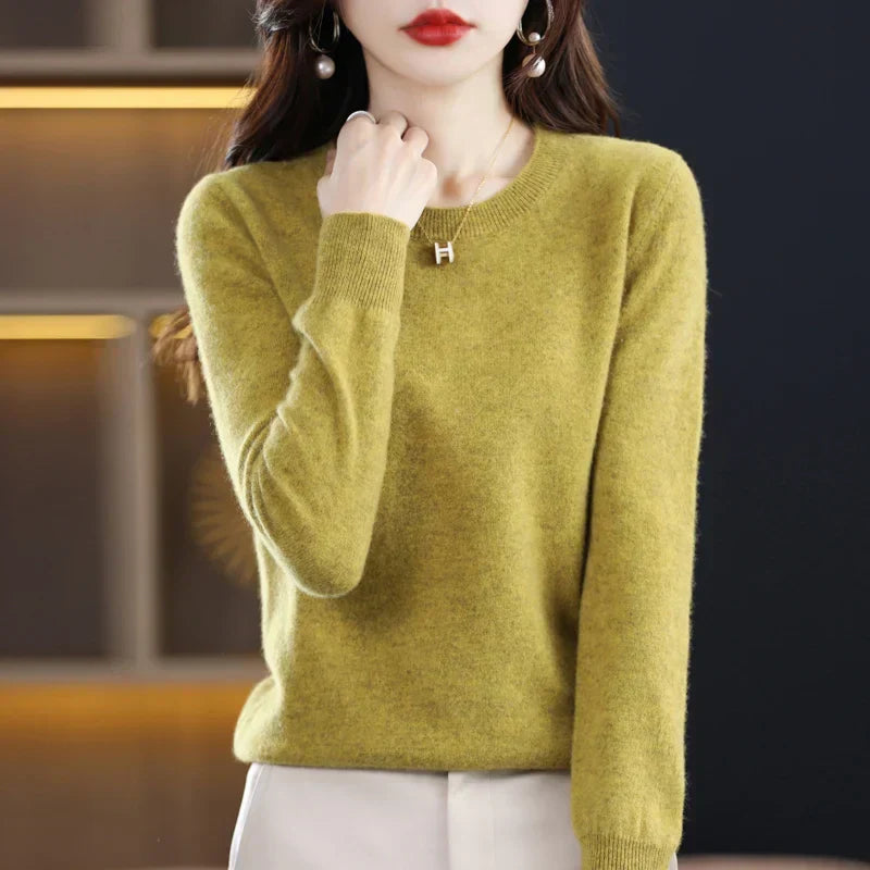 Pull en laine chaud pour femme coupe classique 3