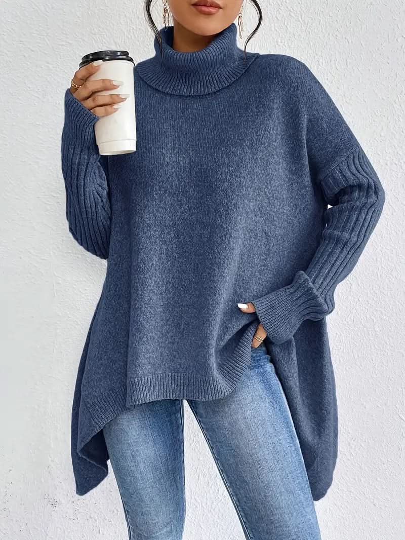 Pull en laine femme à col roulé coupe oversize 9