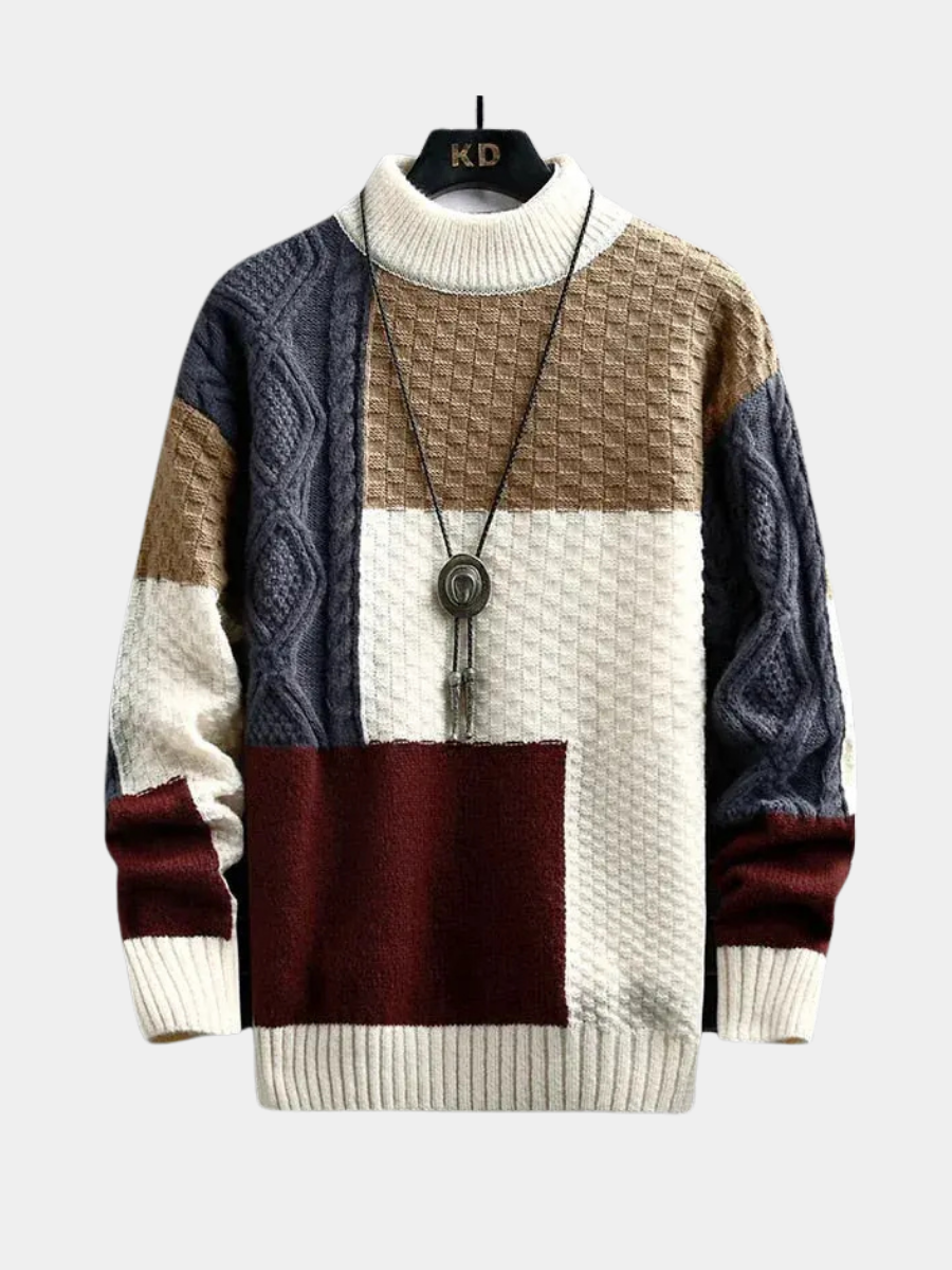 Pull en maille chaud pour homme coupe ample en coton 3